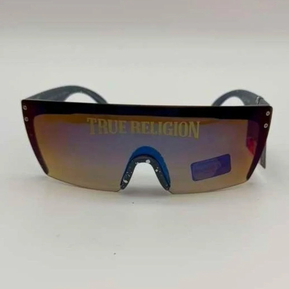 True Religion Mirrored Sunglasses‎ – Black Blue & Silver – NWT